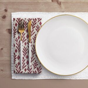 NWT Porter Anna- Crimson & Cream  Cotton Napkin 4-set, Laurel